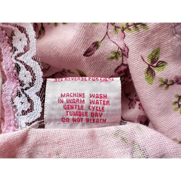 Jolie Intimates Size 2X Pajama Set Pink Butterflies Floral Lace Bow 100% Cotton - Picture 3 of 11